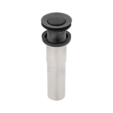 Ruvati Push Pop-up Drain for Bathroom Sinks without Overflow Gunmetal Black Stainless Steel RVA5103BL